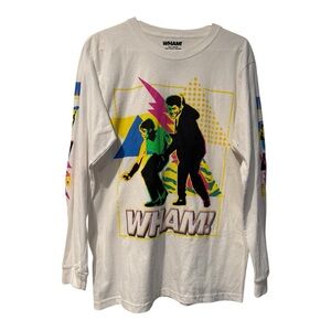 WHAM! Graphic Long Sleeve T-Shirt Band Tee Size M Cotton